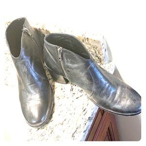 Frye Silver and Black metallic wash booties